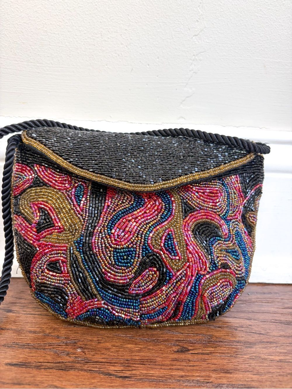 Vintage Jerome’s Hong Kong Beaded Evening Bag Art Deco Purse